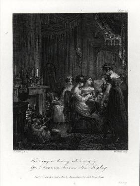 Domestic Scene, from 'The Social Day' by Peter Coxe, engraved by William Bond