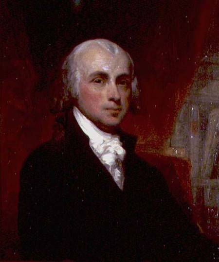 Portrait of James Madison (1751-1836) President of the United States 1809-17 from George Peter Alexander Healy