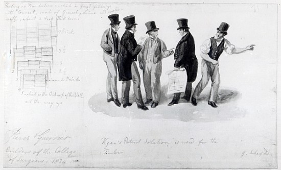 Builders, surveyors and architects at the building of the Royal College of Surgeons from George the Elder Scharf