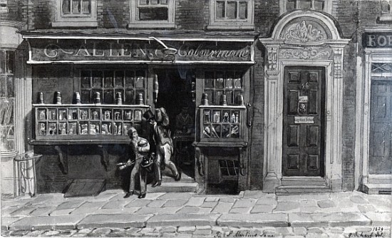Colourman''s Shop, St. Martin''s Lane, London from George the Elder Scharf