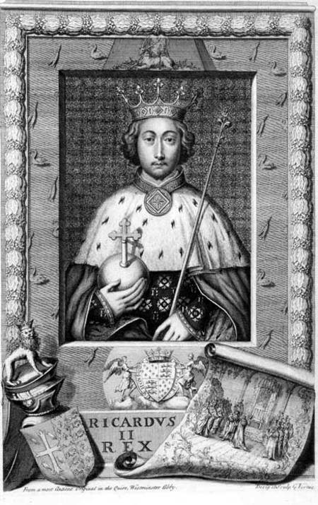 Richard II (1367-1400) King of England 1377-99, after a painting in Westminster Abbey, engraved by t from George Vertue