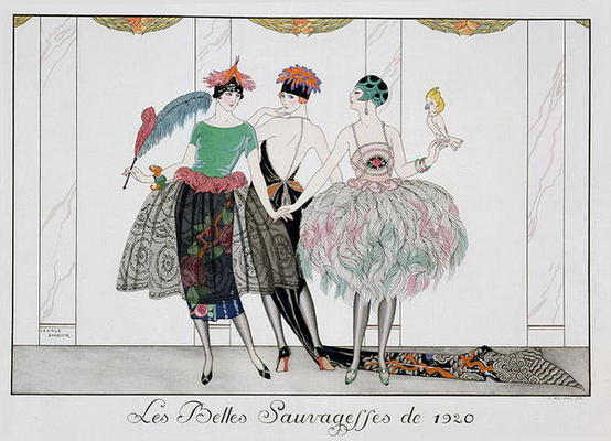 The Beautiful Savages, engraved by Henri Reidel, 1920 (litho) from Georges Barbier
