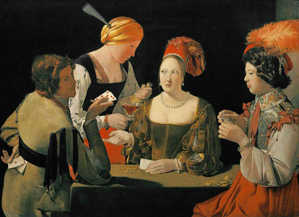 The swindler with the trump square from Georges de La Tour
