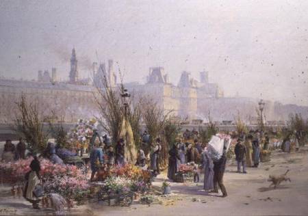 Flower Market by the Seine from Georges Fraipont