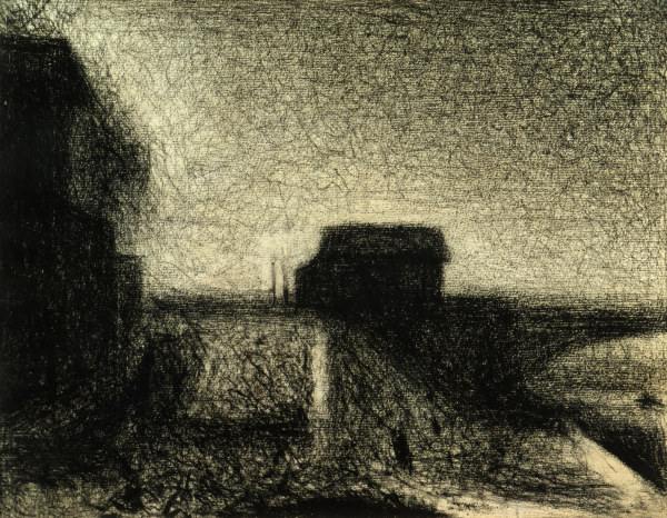 Seurat / Bridge of Courbevoie / Drawing from Georges Seurat