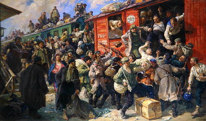 Spontaneous Release of the Tsarist Armed Forces in 1917, 1928 (oil on canvas) from Georgiy Konstantinovich Savitsky