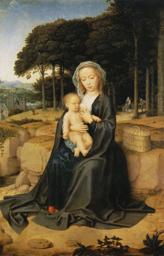 Maria with the child at the quiet on the flight to Egypt from Gerard David