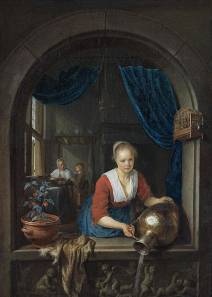Maid at the window from Gerard Dou
