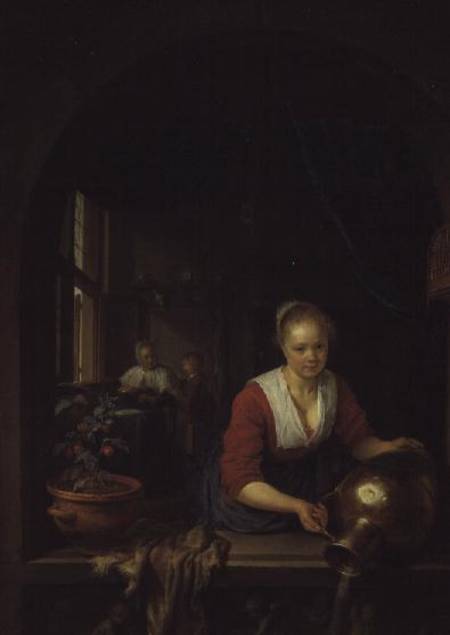 Maid Servant at a Window from Gerard Dou