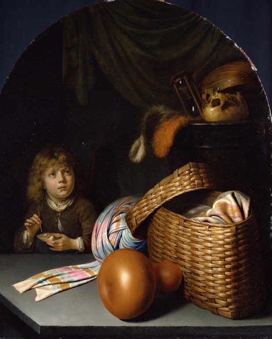 Still Life with a Boy Blowing Soap-bubbles from Gerard Dou