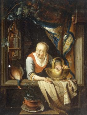 Dutch School, A young Woman.