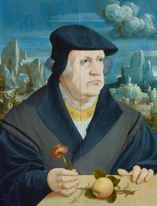Portrait of a Man in a Landscape holding a Carnation from Gerlach Flicke