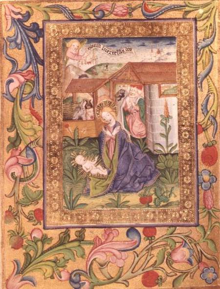 Codex Ser Nov 2599 f. 39v The Birth of Christ from German School
