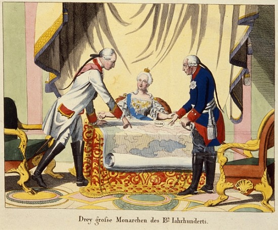 Joseph II, Catherine the Great and Frederick II from German School