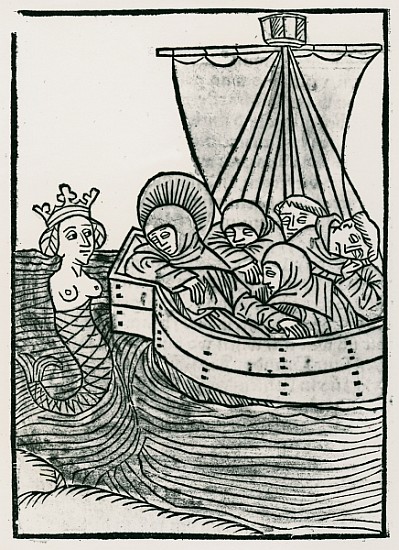 St. Brendan and the Siren, illustration from ''The Voyage of St. Brendan'' from German School