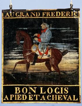 Signpost with Frederick the Great on Horseback for the Inn Le Cadiot, late 18th century (painted met