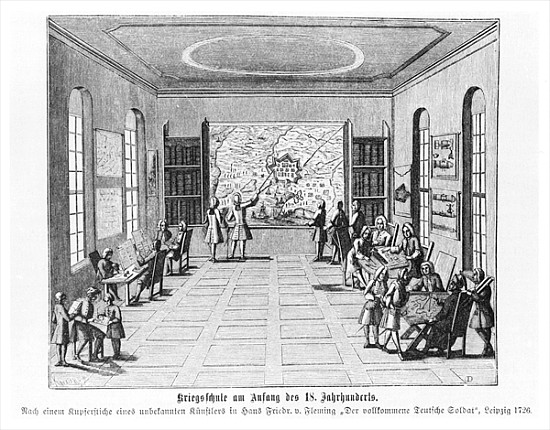 War school, illustration from ''Der vollkommene Deutsche soldat'' Hans Friedrich van Fleming, 1726,  from German School