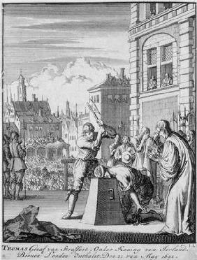 The Execution of the Earl of Strafford (1593-1641) on Tower Hill, 12th May 1641 (engraving)