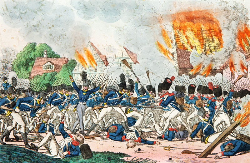 Battle of Ligny, 16th June 1815 (engraving) from German School, (19th century)