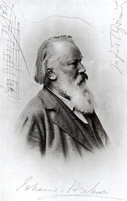 Johannes Brahms (1833-97) (photogravure) from German School, (19th century)