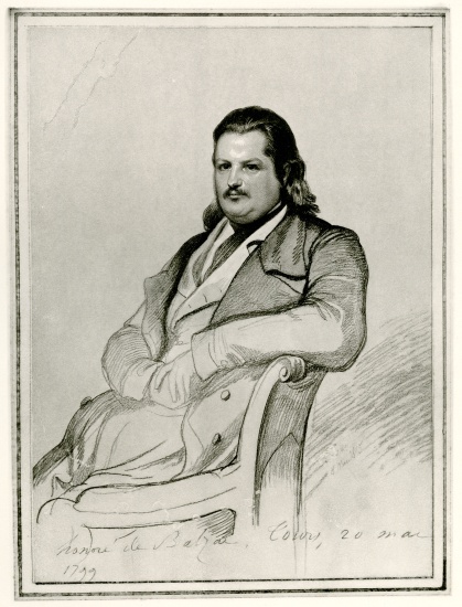 Honoré de Balzac from German School, (19th century)