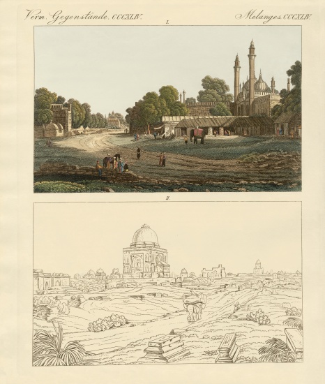 New and Old Delhi from German School, (19th century)