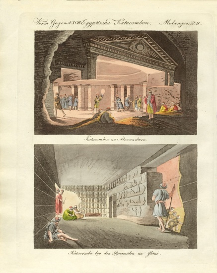 Subterraneous curiosities in Egypt from German School, (19th century)