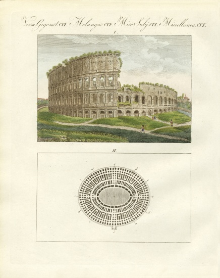 The Colosseum or the amphitheatre of Emperor Flavius Vespasianus from German School, (19th century)