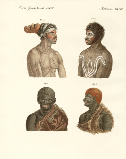 The inhabitants of Australia from German School, (19th century)