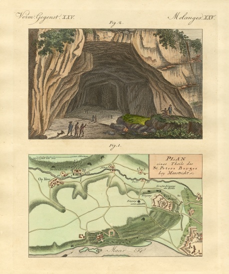 The Maastricht caves from outside from German School, (19th century)