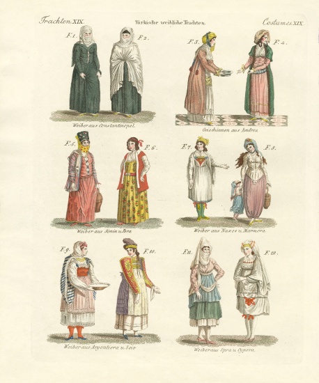 Turkish national costumes from German School, (19th century)