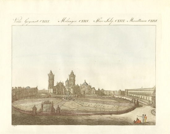 View of the Grand Plaza of Mexico-City in America from German School, (19th century)