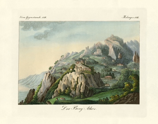 View of the Mount Athos from German School, (19th century)
