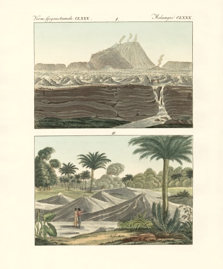 Views of some volcanoes in the kingdom of New Spain in America from German School, (19th century)