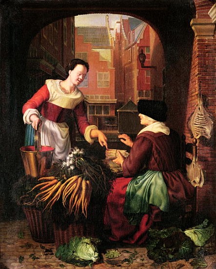 The Vegetable Seller from Gerrit or Gerard Dou