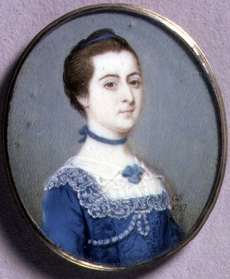 Portrait Miniature of a Lady in a Blue Dress from Gervase Spencer