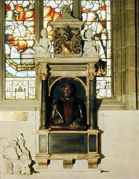 Monument to William Shakespeare (1564-1616) c.1616-23 (stone & marble) from Gheerart Janssen