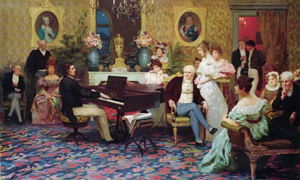 Chopin Playing the Piano in Prince Radziwill's Salon from G.I. Semiradski