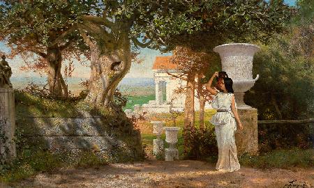 Water Carrier in an Antique Landscape with Olive Trees