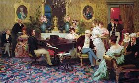Chopin Playing the Piano in Prince Radziwill's Salon