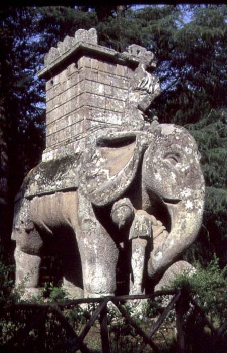 A Gigantic Sculpted Elephant, from the 'Parco dei Mostri' (Monster Park) gardens laid out between 15 from Giacomo Barozzi  da Vignola