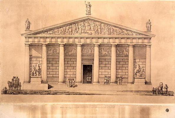 The Riding School of the Imperial Guards, St. Petersburg (engraving) from Giacomo Quarenghi