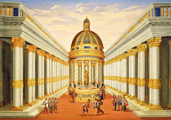 Act I, scenes VII and VIII: Baccus'' Temple from Giacomo Torelli