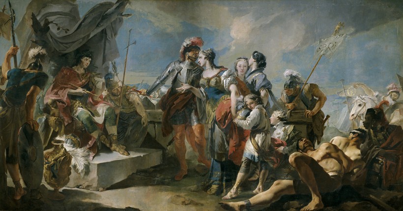 Queen Zenobia before Emperor Aurelian from Giandomenico Tiepolo