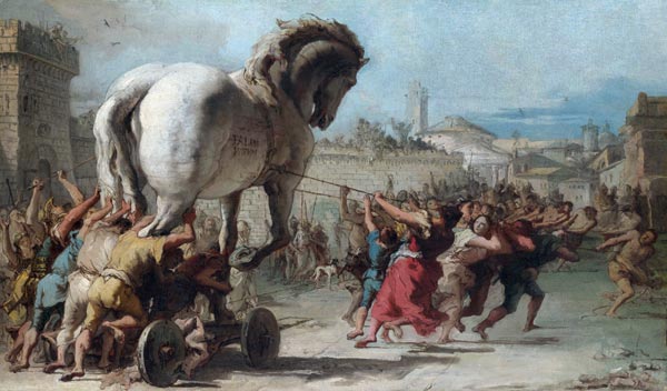 The Procession of the Trojan Horse into Troy from Giandomenico Tiepolo
