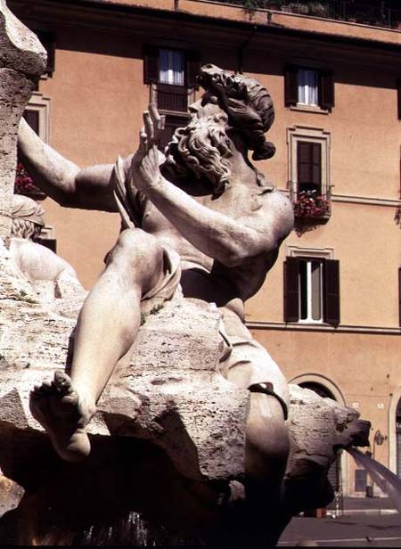 The Fountain of the Four Rivers, detail of figure representing the river Danube from Gianlorenzo Bernini