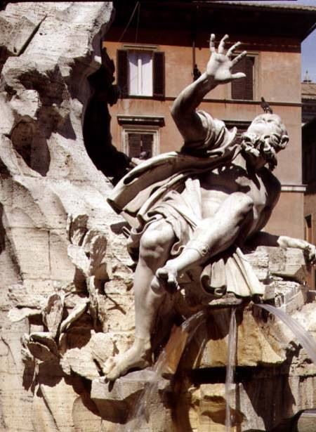 The Fountain of the Four Rivers, detail of figure representing the river Plate from Gianlorenzo Bernini