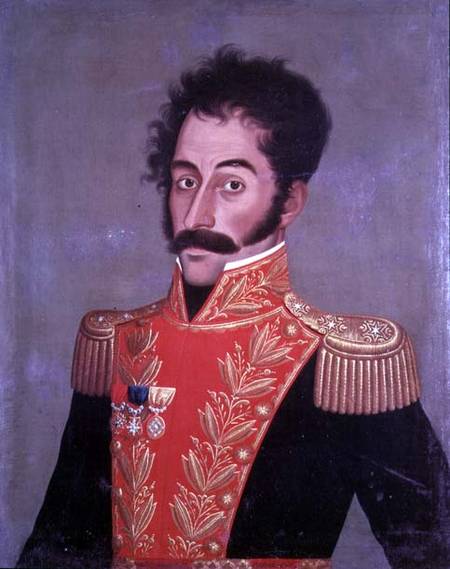 Simon Bolivar (1783-1830), portrait from Gil de Castro