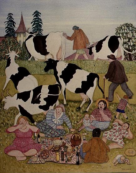 Picnic with Cows  from  Gillian  Lawson