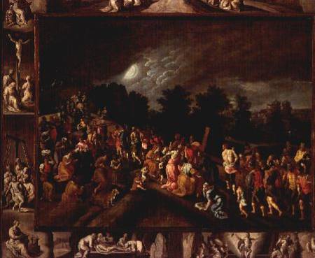 The Road to Calvary, Depicted in the Central Panel and Scenes from the Crucifixion and Resurrection from Gillis Mostaert
